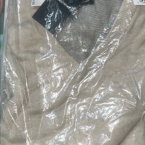 Nordstrom Cream V-Neck Knit Sweater